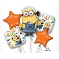 Despicable Me Minions 5 Piece Party Bouquet of Balloons