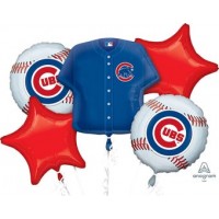 Chicago Cubs Baseball Five Piece Balloon Bouquet Set Party Supplies Decorations Sports Teams