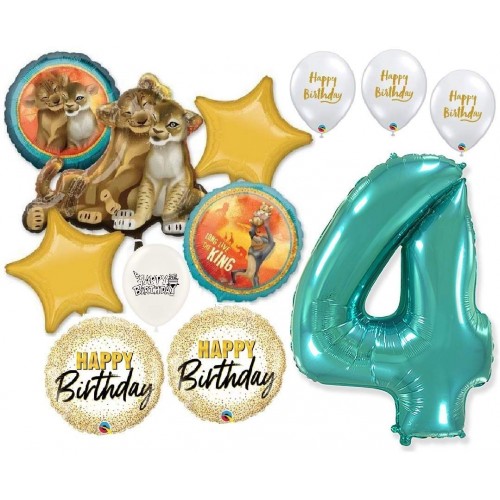 Simba the Lion King 4th Birthday Bouquet of Balloons Party Supplies Event Decorations