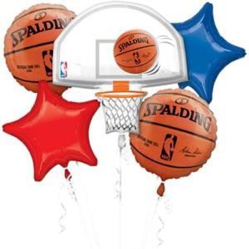 Basketball NBA 5 Piece Balloons Bouquet Party Supplies Set