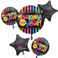 Happy New Year Celebrate 2023 Five Piece Balloon Bouquet celebrate decorations decor party supplies