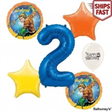 Licensed Aquaman 2nd Birthday Balloon Bouquet Set (6 Pcs) Licensed Aquaman 2nd Birthday Balloon Bouquet Set (6 Pcs)