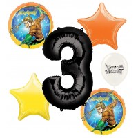 Aquaman 3rd Happy Birthday Number Three Megaloon Ocean Sea Adventure Boys and Girls Balloon Bundle Party Supplies and Decorations