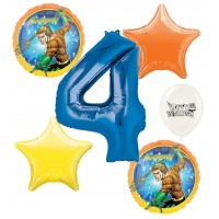Aquaman 4th Happy Birthday Number Four Megaloon Ocean Sea Adventure Boys and Girls Balloon Bundle Party Supplies and Decorations