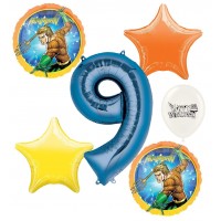Aquaman 9th Happy Birthday Number 9 Megaloon Ocean Sea Adventure Boys and Girls Balloon Bundle Party Supplies and Decorations
