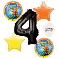 Aquaman 4th Happy Birthday Number Four Megaloon Ocean Sea Adventure Boys and Girls Balloon Bundle Party Supplies and Decorations
