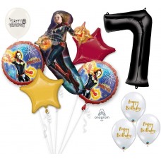 Avengers Captain Marvel Ultimate Avengers 7th Birthday Party Event Bouquet of Balloons Decorations Eightieth By the Numbers