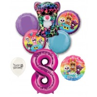 Beanie Boos 8th Happy Birthday By the Numbers Party Balloons Bouquet Bundle for Boys and Girls Party Decorations 