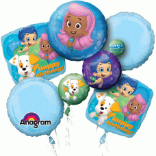 Bubble Guppies Happy Birthday Five Piece Balloon Party Supplies and Decorations Bouquet
