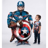 39-Inch Captain America Airwalker Balloon | Giant Superhero Birthday Party Decor