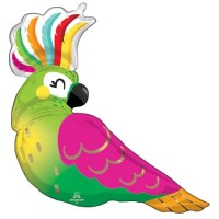 Beautiful 31 Inch Cockatoo Parrot Helium Supershape Mylar Balloon