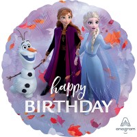 Disney's Elsa and Anna Frozen Happy Birthday 18 inch Double Sided foil  mylar balloon Frozen Party Supplies Frozen Happy Birthday kids parties