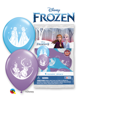 Disney Frozen Assorted Bag of 6 Colors 11 inch Latex Balloons Anna Elsa Sven Kristoff character disney frozen party decorations count of 