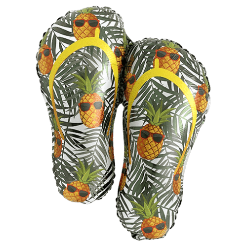 34-Inch Pineapple Print Flip Flop Foil Balloon – Tropical Summer Party Decor