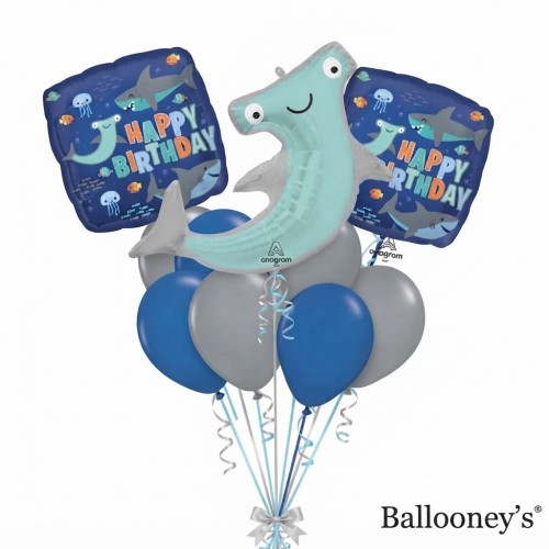 Under-the-Sea Shark Adventure 7-Piece Premium Balloon Bouquet