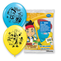 Disney's Jake and the Neverland 11 inch Bag of 6 Assorted 11 inch Latex Balloon Pirate party Pirate birthdays kids boys treasure map