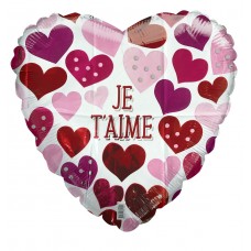 18 inch Je'taime heart shape foil mylar balloon love romance valentines day paris decorations french decor latex balloons parites party supplies