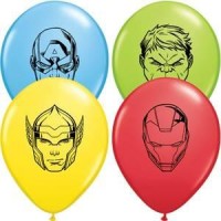 Marvel Avenger Faces on 5 inch Balloons Latex Assorted Colors Ironman Hulk Captain America Thor Themed Birthday Kids Parties