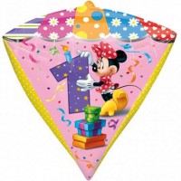 Disney's Minnie Mouse 1st Birthday Diamondz Ultra Shape 17-inch Balloon party kids decoration Disney themed