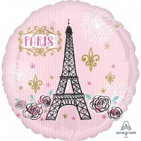 Oui Oui Paris French Pink Eiffel Tower 18 inch round foil mylar balloon party supplies french decorations french decor paris decorations