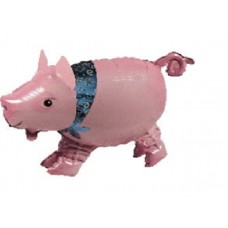 24" Pink PIg Airbuddies Foil Mylar Balloon Barnyard, Farm parties Western themed kid birthdays decorations