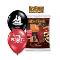Disney's Pirates of the Caribbean Bag of 6 Count 11 inch Latex Balloons pirate decorations pirate decor kids birthdays themed pirate party