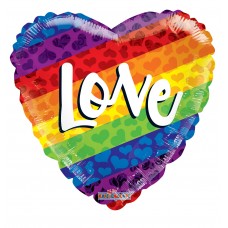 Rainbow Love Heart Pride Celebration Mylar Balloon