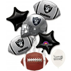 Las Vegas Raiders 7  Piece NFL Football Balloon  Birthday Party bouquet bundle 