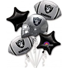 Las Vegas Raiders 6-Piece Football Balloon Set 21" Helmet Foil, Self-Sealing Valves