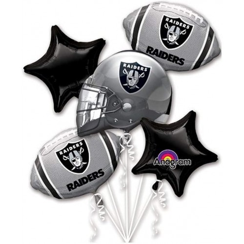 Las Vegas Raiders 6-Piece Football Balloon Set 21" Helmet Foil, Self-Sealing Valves Las Vegas Raiders 6-Piece Football Balloon Set 21" Helmet Foil, Self-Sealing Valves