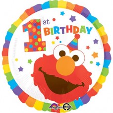 Sesame Street "1st Birthday" 18 Inch Round Balloon Elmo birthday Elmo Decorations Elmo balloon parties Elmo first birthday decorations
