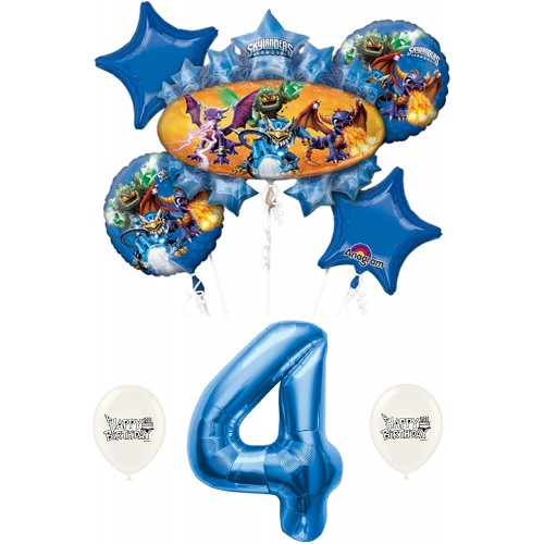 Skylanders Eruptor and Friends 4th fourth four 4 Balloon Bundle Set Decor Decorations Parties Kids 