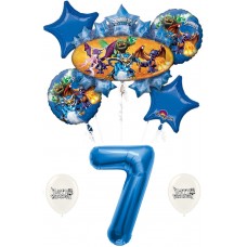 Skylanders Eruptor and Friends 7th Seventh Seven 7 Birthday Balloon Bundle Set Decor Decorations Parties Kids