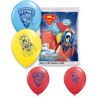 Superman Assorted Colored 11 inch Latex Balloons Count of 25 Superman Assorted Colored 11 inch Latex Balloons Count of 25