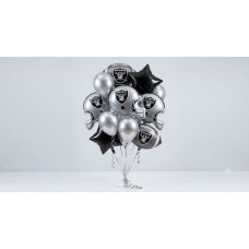 The Ultimate Las Vegas Raider Fan Football Gameday Balloon Bouquet (11-Piece Deluxe Bundle)