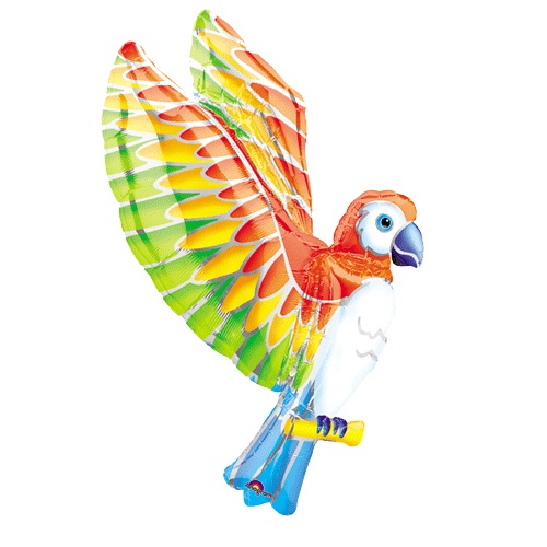 Tropical Flying Parrot Supershape Mylar Balloon