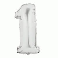 Silver Number One Megaloon First Birthday, All Occassion Party Supply Ideas Decor College Students
