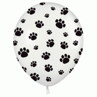 Paw Prints 11 inch Latex Balloons Count of 50 Bag
