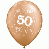 50th Gold Anniversary 50 Count 11 inch Latex Balloons