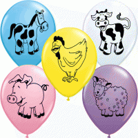 Farm Animal Friends 11" Latex Balloons, Assorted Colors