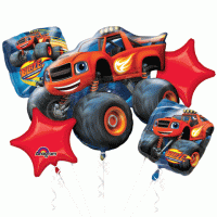 Blaze The Monster Truck 5 Piece Bouquet of Balloons Set
