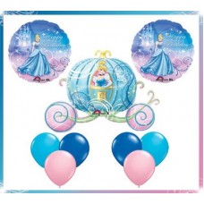 Disney's Cinderella Carriage 9 Piece Mylar Balloon Bouquet Set