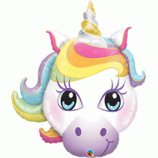 Magical Pastel Rainbow Unicorn 38 inch Head Supershape Mylar Balloon