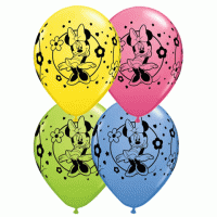 Disney Minnie Mouse Around Assorted Colors 11" Latex Balloons, 25 Count per pkg