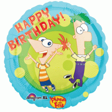 Phineas and Ferb Happy Birthday 18 inch Mylar Balloon