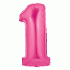 Number One 1st Birthday Pink Megaloon Mylar Balloon 