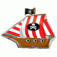Pirate Ship Red and White Stripes  Jumbo Extra Large Foil Mylar Balloon Pirate Party Pirate Decorations Party Supplies