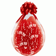 I Love You Stuffing Latex Balloons, 18 inches Count of 25 per bag