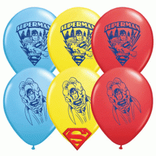 Superman Assorted Colored 11 inch Latex Balloons Count of 25