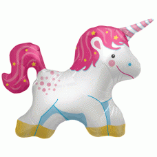 Unicorn Bright Pink  36 inch Supershape Foil Mylar Balloon Party Fun Princess Castle